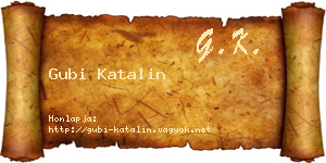 Gubi Katalin névjegykártya